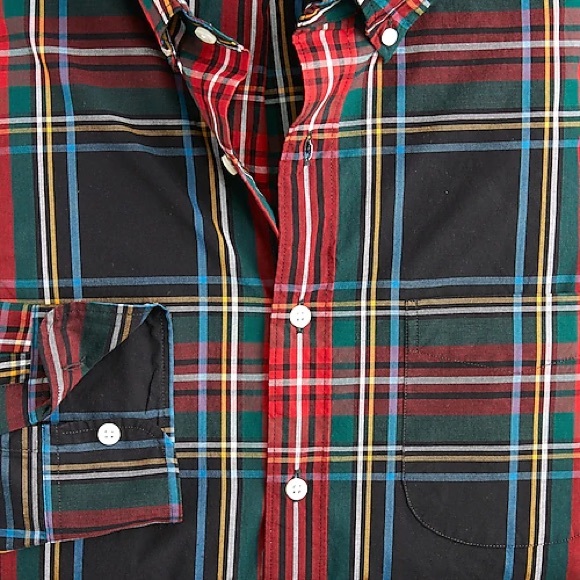 Slim Stretch Wash Poplin Shirt In Stewart Tartan - Picture 5 of 6